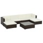 vidaXL Set muebles de jardín 7 piezas y cojines ratán sintético marrón vidaXL Set muebles de jardín 7 piezas y cojines ratán sintético marrón
