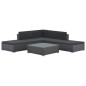 vidaXL Set muebles de jardín 6 piezas y cojines ratán sintético negro vidaXL Set muebles de jardín 6 piezas y cojines ratán sintético negro