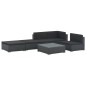 vidaXL Set muebles de jardín 6 piezas y cojines ratán sintético negro vidaXL Set muebles de jardín 6 piezas y cojines ratán sintético negro