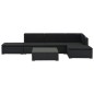 vidaXL Set muebles de jardín 6 piezas y cojines ratán sintético negro vidaXL Set muebles de jardín 6 piezas y cojines ratán sintético negro