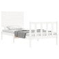 vidaXL Estructura de cama individual con cabecero madera maciza blanco vidaXL Estructura de cama individual con cabecero madera maciza blanco