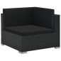 vidaXL Set muebles de jardín 6 piezas y cojines ratán sintético negro vidaXL Set muebles de jardín 6 piezas y cojines ratán sintético negro