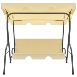 vidaXL Columpio balancín de jardín color blanco crema 170x110x153 cm