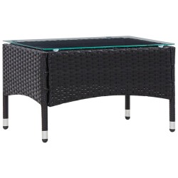 vidaXL Set de muebles de jardín 4 pzas y cojines ratán sintético negro