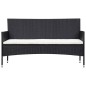 vidaXL Set de muebles de jardín 4 pzas y cojines ratán sintético negro vidaXL Set de muebles de jardín 4 pzas y cojines ratán sintético negro