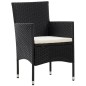 vidaXL Set de muebles de jardín 4 pzas y cojines ratán sintético negro vidaXL Set de muebles de jardín 4 pzas y cojines ratán sintético negro