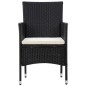 vidaXL Set de muebles de jardín 4 pzas y cojines ratán sintético negro vidaXL Set de muebles de jardín 4 pzas y cojines ratán sintético negro
