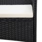 vidaXL Set de muebles de jardín 4 pzas y cojines ratán sintético negro vidaXL Set de muebles de jardín 4 pzas y cojines ratán sintético negro