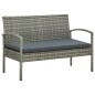 vidaXL Set de muebles de jardín 5 pzas y cojines ratán sintético gris vidaXL Set de muebles de jardín 5 pzas y cojines ratán sintético gris
