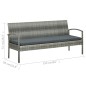 vidaXL Set de muebles de jardín 5 pzas y cojines ratán sintético gris vidaXL Set de muebles de jardín 5 pzas y cojines ratán sintético gris