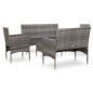 vidaXL Set de muebles de jardín 5 pzas y cojines ratán sintético gris