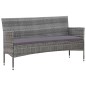 vidaXL Set de muebles de jardín 5 pzas y cojines ratán sintético gris