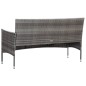 vidaXL Set de muebles de jardín 5 pzas y cojines ratán sintético gris