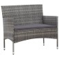 vidaXL Set de muebles de jardín 5 pzas y cojines ratán sintético gris
