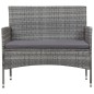 vidaXL Set de muebles de jardín 5 pzas y cojines ratán sintético gris
