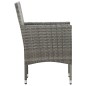 vidaXL Set de muebles de jardín 5 pzas y cojines ratán sintético gris
