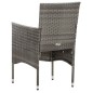 vidaXL Set de muebles de jardín 5 pzas y cojines ratán sintético gris