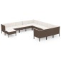 vidaXL Set muebles de jardín 12 pzas y cojines ratán sintético marrón vidaXL Set muebles de jardín 12 pzas y cojines ratán sintético marrón