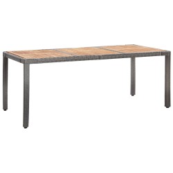 vidaXL Set de comedor de jardín 9 pzas y cojines ratán sintético gris