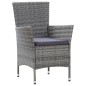 vidaXL Set de comedor de jardín 9 pzas y cojines ratán sintético gris