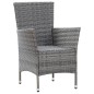 vidaXL Set de comedor de jardín 9 pzas y cojines ratán sintético gris