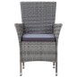 vidaXL Set de comedor de jardín 9 pzas y cojines ratán sintético gris