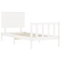 vidaXL Estructura de cama individual con cabecero madera maciza blanco vidaXL Estructura de cama individual con cabecero madera maciza blanco
