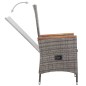 vidaXL Set de comedor de jardín 9 pzas y cojines ratán sintético gris vidaXL Set de comedor de jardín 9 pzas y cojines ratán sintético gris