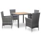 vidaXL Set de comedor de jardín 5 pzas y cojines ratán sintético gris vidaXL Set de comedor de jardín 5 pzas y cojines ratán sintético gris