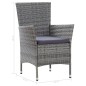 vidaXL Set de comedor de jardín 5 pzas y cojines ratán sintético gris vidaXL Set de comedor de jardín 5 pzas y cojines ratán sintético gris