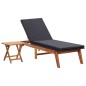 vidaXL Tumbona con mesa ratán sintético y madera maciza de acacia vidaXL Tumbona con mesa ratán sintético y madera maciza de acacia