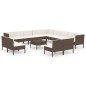 vidaXL Set muebles de jardín 14 pzas y cojines ratán sintético marrón vidaXL Set muebles de jardín 14 pzas y cojines ratán sintético marrón