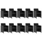 vidaXL Set comedor de jardín 11 piezas y cojines ratán sintético negro