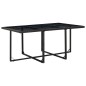 vidaXL Set comedor de jardín 11 piezas y cojines ratán sintético negro