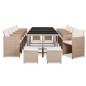vidaXL Set comedor de jardín 15 piezas y cojines ratán sintético beige vidaXL Set comedor de jardín 15 piezas y cojines ratán sintético beige