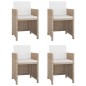 vidaXL Set de comedor de jardín 5 pzas y cojines ratán sintético beige vidaXL Set de comedor de jardín 5 pzas y cojines ratán sintético beige