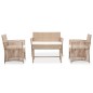 vidaXL Set muebles de jardín 4 piezas y cojines ratán sintético beige vidaXL Set muebles de jardín 4 piezas y cojines ratán sintético beige