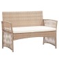 vidaXL Set muebles de jardín 4 piezas y cojines ratán sintético beige vidaXL Set muebles de jardín 4 piezas y cojines ratán sintético beige