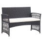 vidaXL Set muebles de jardín 4 piezas y cojines ratán sintético negro vidaXL Set muebles de jardín 4 piezas y cojines ratán sintético negro