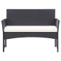 vidaXL Set muebles de jardín 4 piezas y cojines ratán sintético negro vidaXL Set muebles de jardín 4 piezas y cojines ratán sintético negro