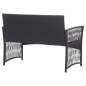 vidaXL Set muebles de jardín 4 piezas y cojines ratán sintético negro vidaXL Set muebles de jardín 4 piezas y cojines ratán sintético negro