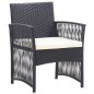 vidaXL Set muebles de jardín 4 piezas y cojines ratán sintético negro vidaXL Set muebles de jardín 4 piezas y cojines ratán sintético negro