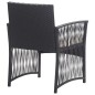 vidaXL Set muebles de jardín 4 piezas y cojines ratán sintético negro vidaXL Set muebles de jardín 4 piezas y cojines ratán sintético negro