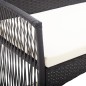 vidaXL Set muebles de jardín 4 piezas y cojines ratán sintético negro vidaXL Set muebles de jardín 4 piezas y cojines ratán sintético negro