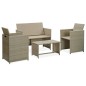 vidaXL Set de muebles de jardín 4 pzas y cojines ratán sintético beige vidaXL Set de muebles de jardín 4 pzas y cojines ratán sintético beige