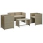 vidaXL Set de muebles de jardín 4 pzas y cojines ratán sintético beige vidaXL Set de muebles de jardín 4 pzas y cojines ratán sintético beige