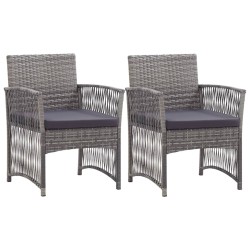 vidaXL Sillones de jardín con cojines 2 uds ratán sintético antracita
