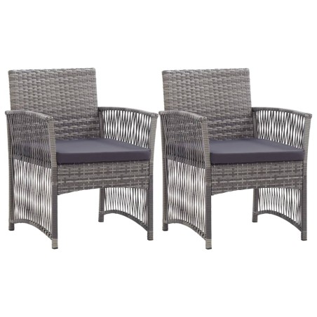 vidaXL Sillones de jardín con cojines 2 uds ratán sintético antracita