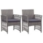 vidaXL Sillones de jardín con cojines 2 uds ratán sintético antracita vidaXL Sillones de jardín con cojines 2 uds ratán sintético antracita