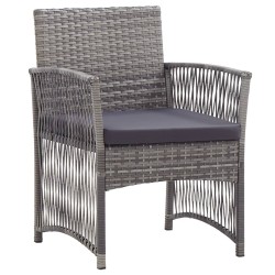vidaXL Sillones de jardín con cojines 2 uds ratán sintético antracita